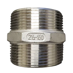 Nuevo 2-1⁄2"" X Close MNPT Pezón Hexagonal Recto 304 Acero Inoxidable #150 - Imagen 1 de 4