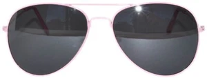 PINK METAL FRAME AVIATOR STYLE SUNGLASSES SMOKE LENS FOR WOMEN MEN SHADES UV400 - Picture 1 of 4
