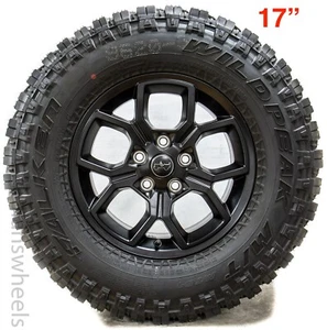 5 Jeep Wrangler Willys Gladiator 17 Black Factory OEM Wheel Rims Falken MT Tires - Picture 1 of 6