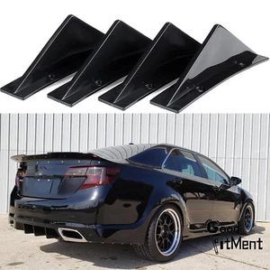 4 PIEZAS divisor de labios difusor de parachoques trasero negro brillante para Toyota Camry - Imagen 1 de 14