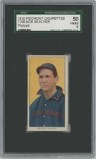 BOB BESCHER (PORTRAIT) SGC 4 1910 PIEDMONT CIGARETTES T206 #NNO CINCINNATI REDS