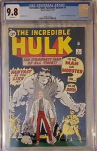 INCREDIBLE HULK 1 CGC 9.8 FACSIMILE EDITION MARVEL 2019 STAN LEE & JACK KIRBY - Picture 1 of 1