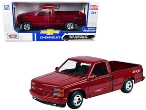 1992 Chevrolet 454 SS Pickup Truck Red Metallic 1/24 Diecast Model Car by Motorm - Picture 1 of 1