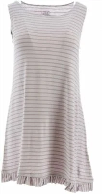 Camiseta sin mangas tejida a rayas Lori Goldstein LOGO capas con volantes-platino-pequeña-A286981-NUEVA Foto 1 de 2