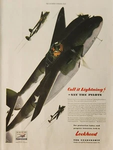 1943 Lockheed for leadership Aircraft Corporation Vintage Ad call it lightning - Picture 1 of 1