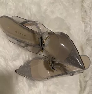 Mia Becar Marilyn Mule PVC 100 silberne Absätze. Größe 9,5 Neu ohne Etikett. - Bild 1 von 10