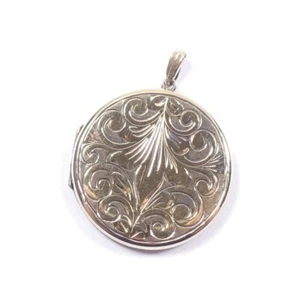 Colgante de medallón vintage dorado en plata esterlina 925 1975 marcado 9,5 g  - Imagen 1 de 10