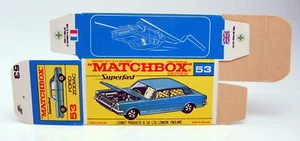 Matchbox Superfast No. 53A Ford Zodiac unfolded, printing fresh "G" box - Picture 1 of 3