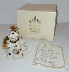 2001 LENOX Christmas Tree Swarovski Crystals 24k Gold Limited Edition Fine China - Picture 1 of 7