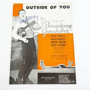 "Outside of You" Sheet Music 1935 Harry Warren Broadway Gondolier Piano Voice - Picture 1 of 4
