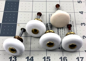 5 VTG. Drawer Pulls Ceramic, Porcelain Round Two Colors 60s looking    bf - Picture 1 of 3