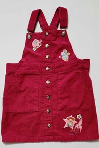 Disney Jesse Skirt Bib Overalls Dress Size 7-8 Girls Dark Pink Corduroy - Picture 1 of 4