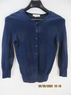 FOREVER 21 ESSENTIALS SZ S/P Rayon/Cotton Navy Thin Semi-Sheer Cardigan Sweater - Image 1 of 4