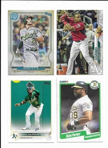 Oakland A's 4 cards- Matt Olson, Starling Marte, Dave Parker, Yoenis Cespedes - Picture 1 of 2