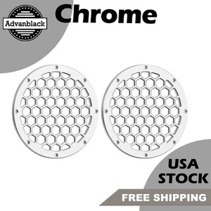 Advanblack Chrome CNC Aluminum HEX 6.5'' Speaker Grills For Harley Lower Fairing - Picture 1 of 7