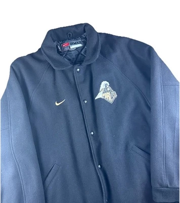 Nike команды подлинный Purdue котельщиков NCAA куртка черная шерсть 2XL Varsity пальто - Изображение 1 из 4