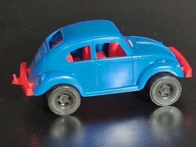 Vtg Volkswagen Beetle Plastic Toy by STROMBECKER, VW-Sedan 6" long USA - Image 1 of 4