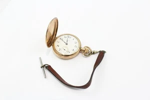 Mens Vintage Waltham Rolled Gold Full Hunter Pocket Watch Hand-Wind Working - Picture 1 of 7