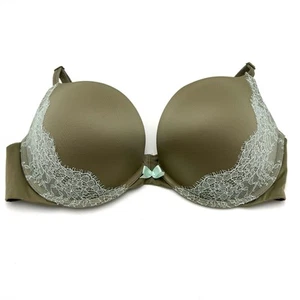 Victoria's Secret Very Sexy Push Up Bra 36D Olive Blue Lace - Picture 1 of 12