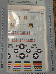 SUPER SCALE # 32-56 1:32nd SCALE F-15A EAGLES & STREAK EAGLES DECAL - Picture 1 of 1