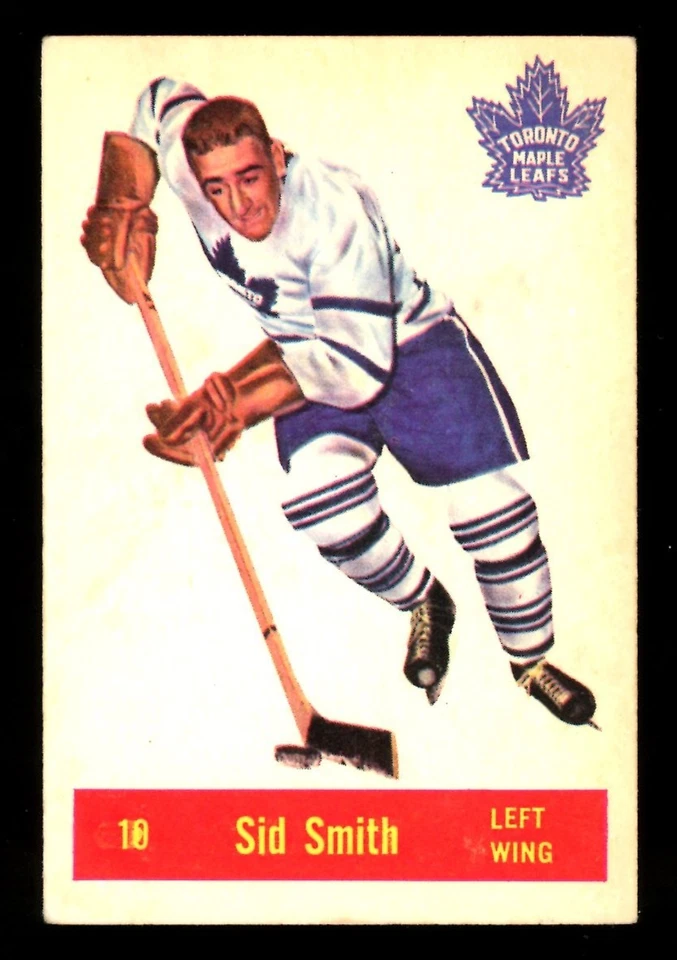 1957-58 PARKHURST NHL HOCKEY #10 Sid Smith EX+ Toronto Maple Leafs Card - Image 1 of 2