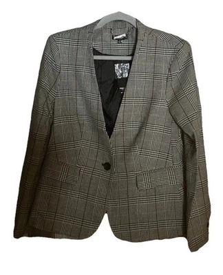 Blazer Premise Studio a Cuadros Talla 4 Pequeño Nuevo Con Etiquetas Negro/Blanco/Rojo Foto 1 de 4