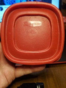 3er Set - Rubbermaid 7J58 Rot Easy Find Aufbewahrungsbehälter NUR DECKEL - Bild 1 von 4