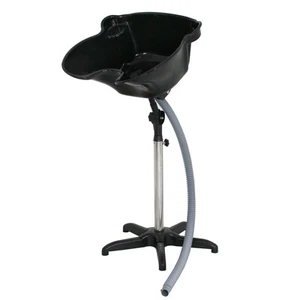 Portable Salon Deep Basin Shampoo Sink With Drain Adjustable Height Black - Picture 1 of 7