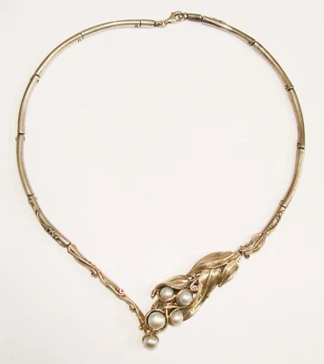 Hagit Gorali Israel Sterling Silver Organic Multi White Pearl 16" Necklace - Image 1 of 4