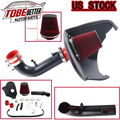 RED Filter For Camaro 3.6L V6 2016-21 Heat Shield Cold Air Intake Induction Kit - Image 1 of 4