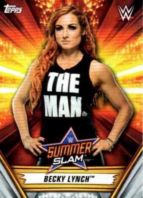 Tarjeta coleccionable Becky Lynch WWE Pro Wrestling Summer Slam 2019 Topps Wrestler #44 Foto 1 de 4