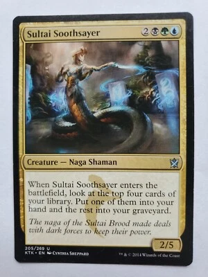 MTG Magic The Gathering Card Sultai Soothsayer Creature Naga Shaman Khans Of Tar - Image 1 of 2