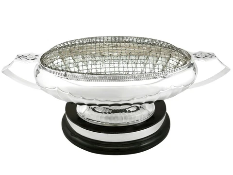 Antique George V Art & Crafts Style Sterling Silver Centerpiece Bowl 1922 Cover