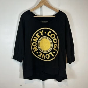 Coogi Women's Embellished Black Sweatshirt Size 1X 3/4 Sleeve - Picture 1 of 6