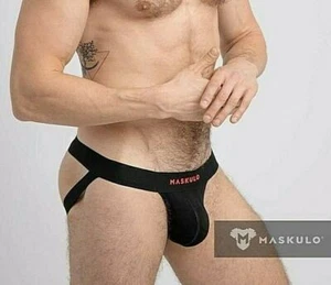 MASKULO MicroFiber Jockstrap Push-UP Lining Pouch Classic Black Jock JS072-90 17 - Bild 1 von 8