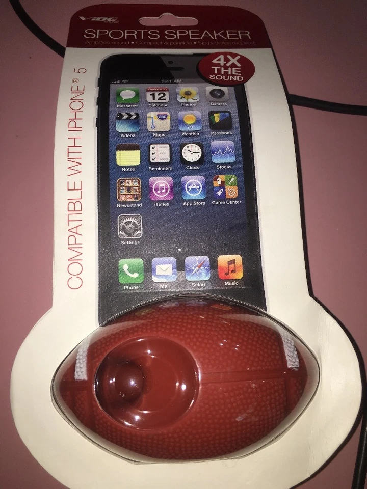Altavoz deportivo de fútbol americano Vibe Sound compatible con iPhone 5, 4 veces el sonido Foto 1 de 2