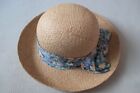 Rare Laura Ashley Straw hat with fabric bow Easter / Summer