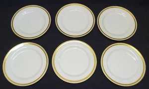 Haviland Limoges France Schleiger 20a -6 Dinner Plates - Gold outlined in Black - Picture 1 of 5