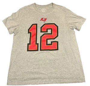 Nike NFL Tampa Bay Buccaneers Tom Brady #12 Logo T Shirt Adult Large Gray Tee - Picture 1 of 8