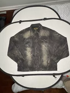 AKOO Jacke Herren 3XL Denim Dark Wash Taschen Distressed Schwarz - Bild 1 von 13