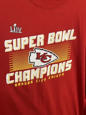 Camiseta para hombre Kansas City Chiefs talla 3XL fanáticos del Super Bowl LIV campeones roja Foto 1 de 4