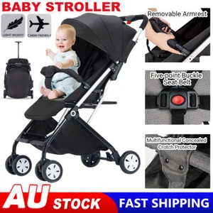 Baby Pram Double Travel Stroller Kids Toddler Foldable Pushchair Carry on Plane - Picture 1 of 12