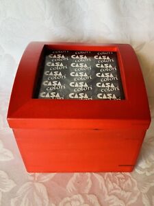 Holzbox mit Bilderrahmen, individuelle Fotobox, rot, Wechselrahmen, neu, 9x9 cm