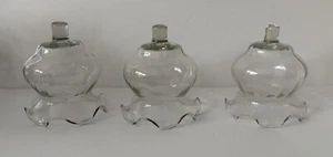 3 Home Interior Clear Glass Votive Candle Holder VTG Ruffled Edge Peg Votive MCM - Picture 1 of 6