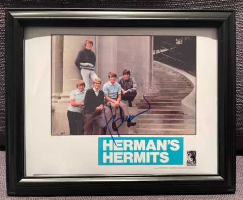 Peter Noone - Herman's Hermits - Framed (12" X 10) Hand Signed Photo with COA Cover