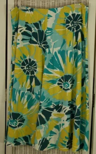 EPILOGUE Plus Size Floral Midi Skirt UK20 36″W Linen-Viscose Flared Calf Length - Picture 1 of 5
