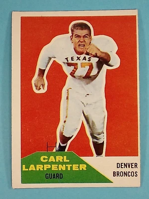 1960 Fleer RC Carl Larpenter Denver Broncos #60 VG-EX 🏈 - Image 1 of 4