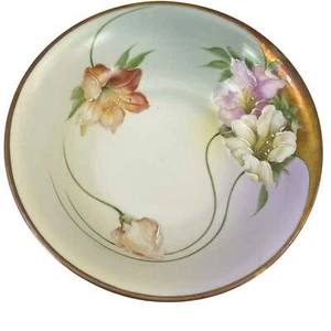 2.S. & C. Bavaria Pintado a Mano Ombre Floral Cuenco Lirios 9" - Imagen 1 de 14