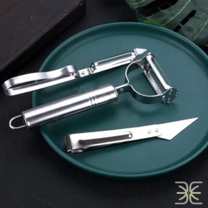 Stainless Steel Potato Fruit Carrot Vegetable Peeler Slicer Kitchen Tool Set - Picture 1 of 10