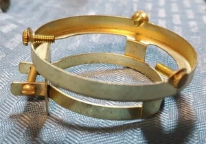 2-1/4" Clamp-On Shade Fitter - Brass Shade Holder fits sockets 1.5" diameter - Picture 1 of 6